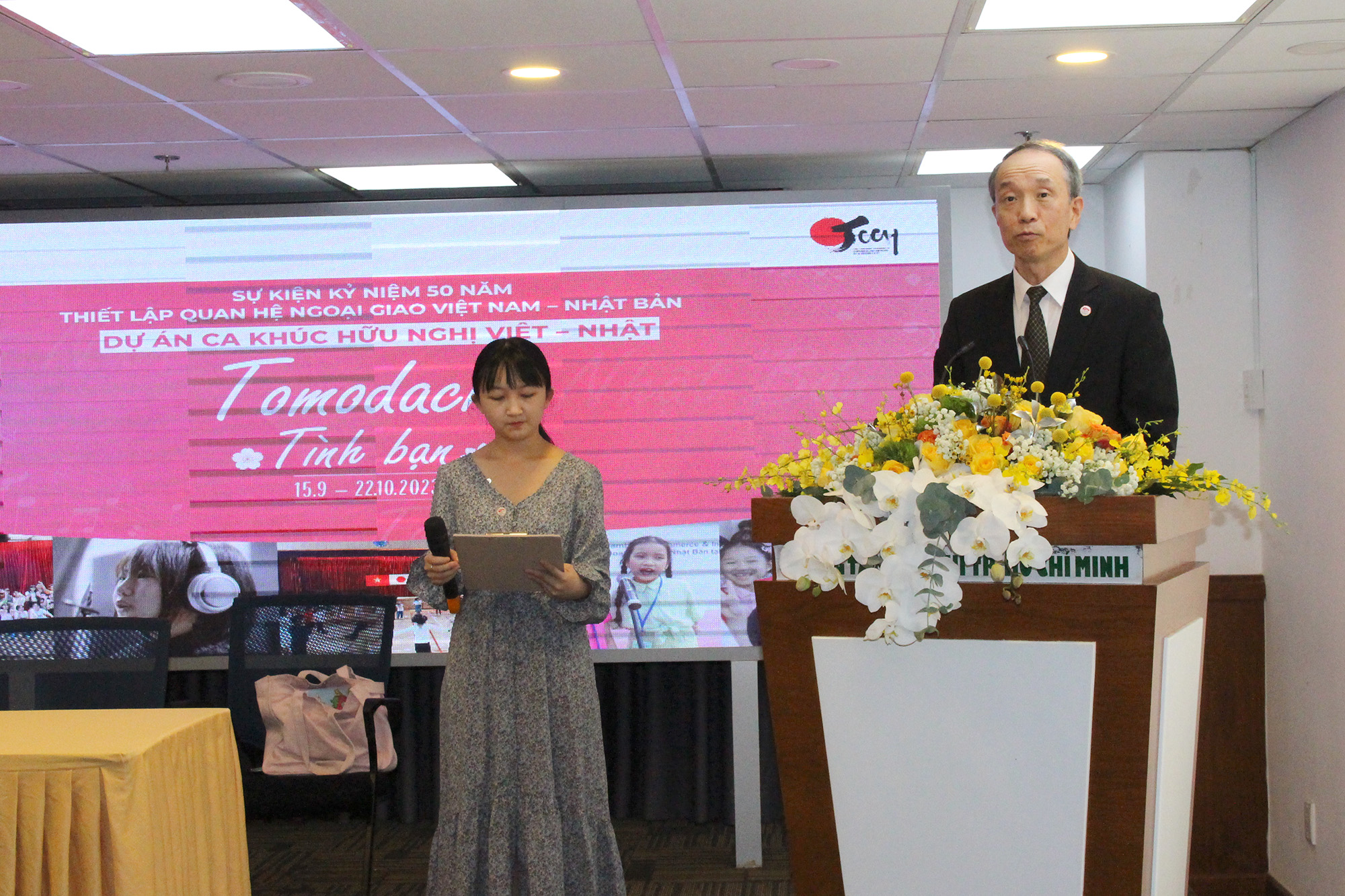 Ông Ono Masuo – Tổng Lãnh sự Nhật Bản tại TP. Hồ Chí Minh phát biểu tại buổi họp báo (Ảnh: H.H).